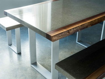 Coast Dining Table and benches side view -Sticks and Stones
