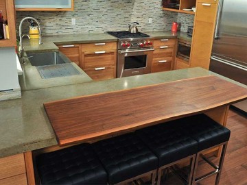 Wood and Concrete Countertop modern kitchen - Sticks and Stones